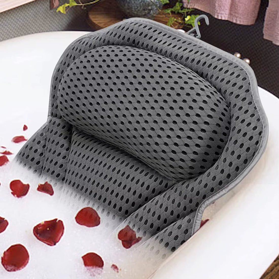 Bathtub Pillow Home Hotel Bath Pillow 4D Gray White Butterfly Bathtub Pillow Suction Cup Bathtub Pillow