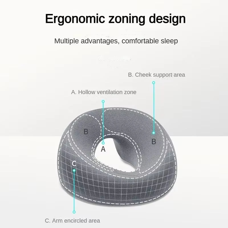 Ergonomics Lying down Pillow Memory Foam Breathable Head Rest Support Pillow Body Massage Face Rest Pillow for Beauty Salon