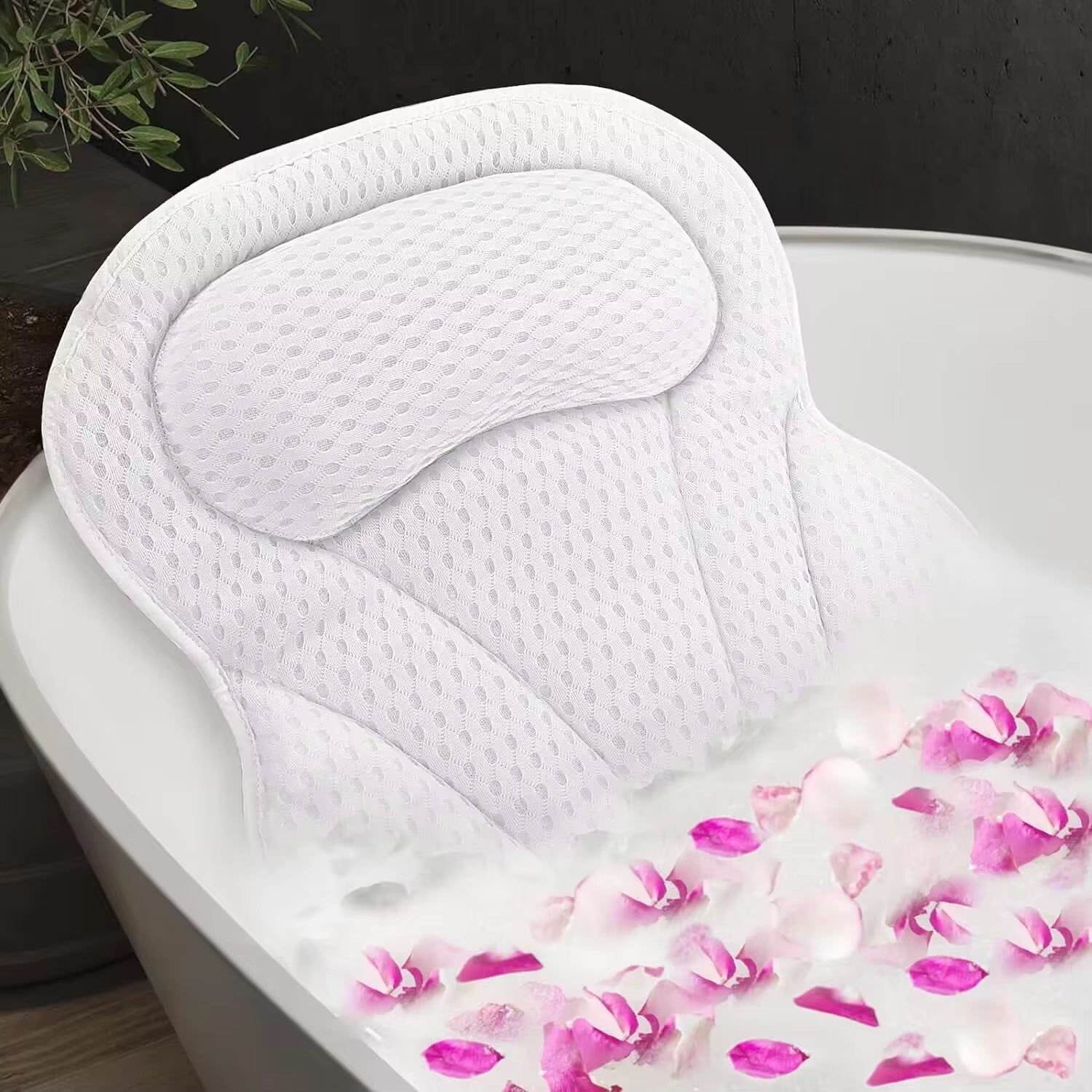 Bathtub Pillow Home Hotel Bath Pillow 4D Gray White Butterfly Bathtub Pillow Suction Cup Bathtub Pillow