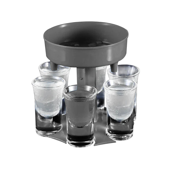 דיספנסר משקאות עם סטנד ל-6 כוסות שוטים צ’ייסרים